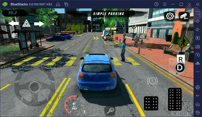 Игровой интерфейс Car Parking на компьютере