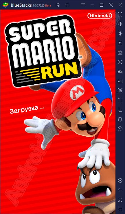 Игровой интерфейс Super Mario Run на ПК