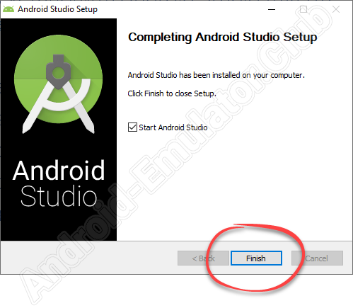 Установка Android Studio завершена